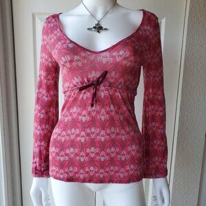 max & co y2k floral print babydoll top